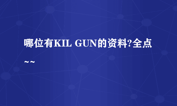 哪位有KIL GUN的资料?全点~~