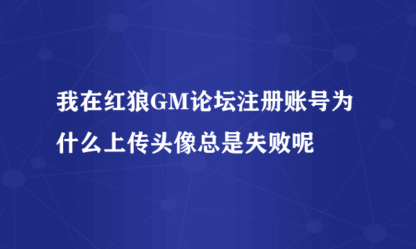 我在红狼GM论坛注册账号为什么上传头像总是失败呢