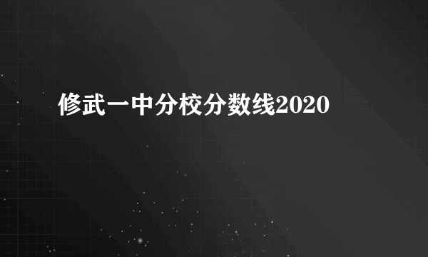 修武一中分校分数线2020