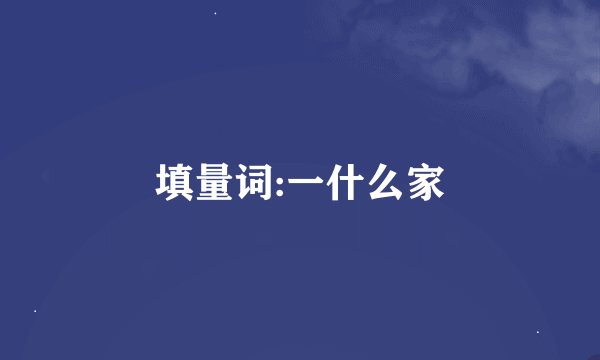 填量词:一什么家