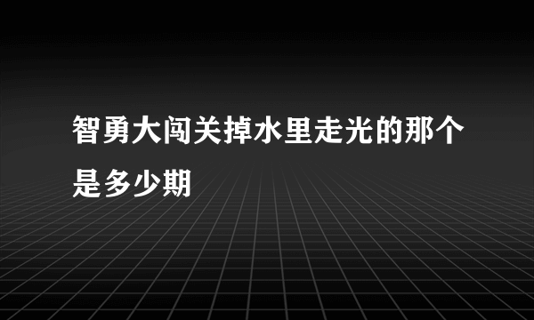 智勇大闯关掉水里走光的那个是多少期