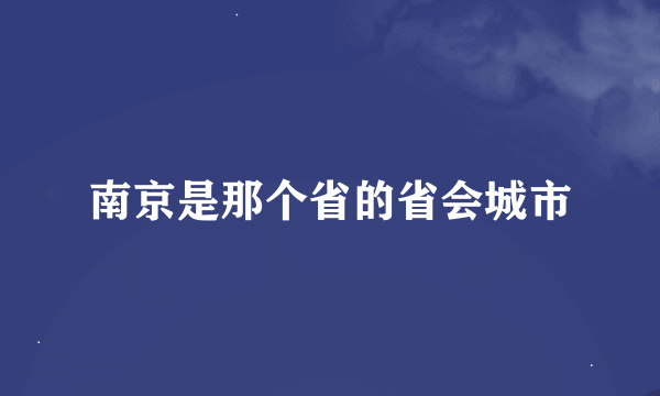 南京是那个省的省会城市