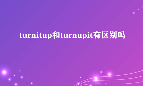 turnitup和turnupit有区别吗