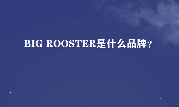 BIG ROOSTER是什么品牌？