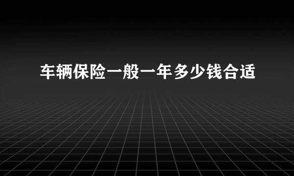 车辆保险一般一年多少钱合适