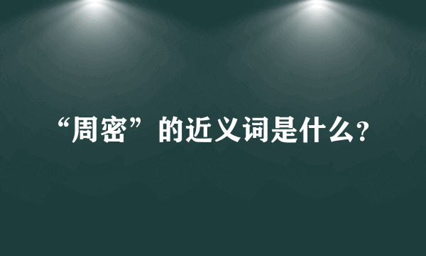 “周密”的近义词是什么？