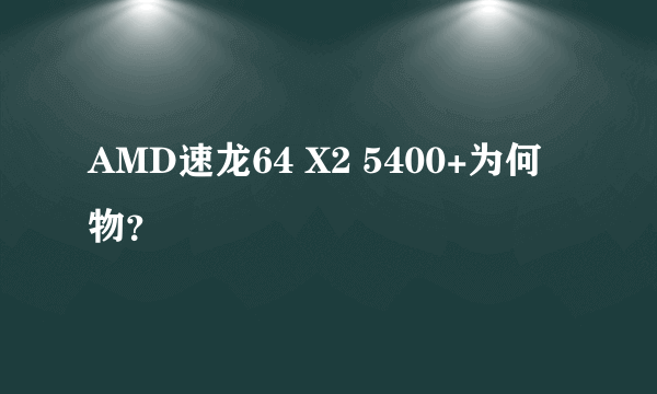 AMD速龙64 X2 5400+为何物？