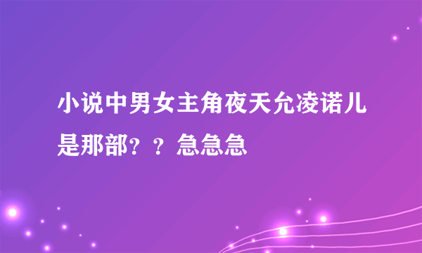 小说中男女主角夜天允凌诺儿是那部？？急急急