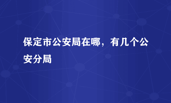 保定市公安局在哪，有几个公安分局