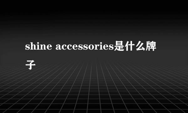 shine accessories是什么牌子