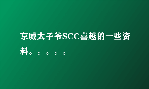 京城太子爷SCC喜越的一些资料。。。。。