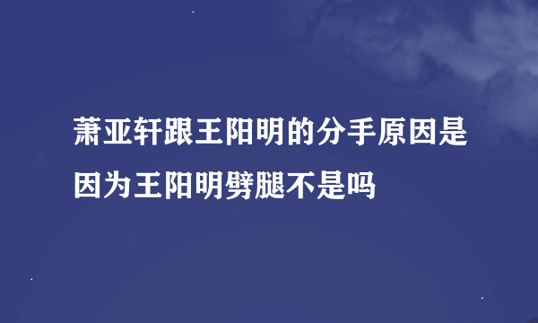 萧亚轩跟王阳明的分手原因是因为王阳明劈腿不是吗