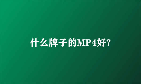 什么牌子的MP4好?