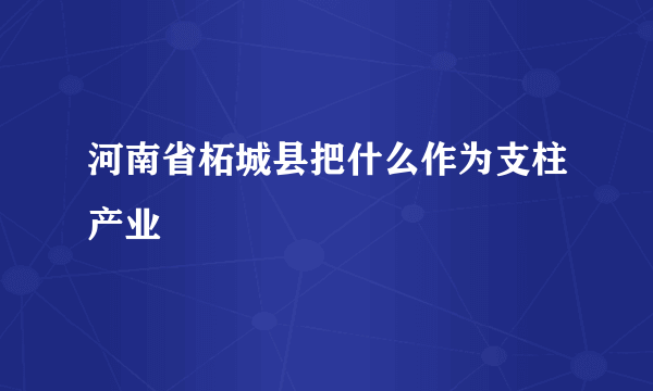 河南省柘城县把什么作为支柱产业