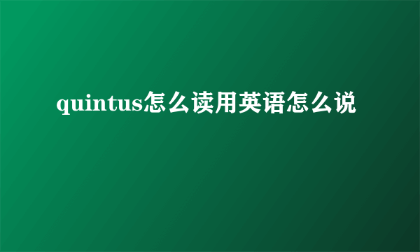 quintus怎么读用英语怎么说