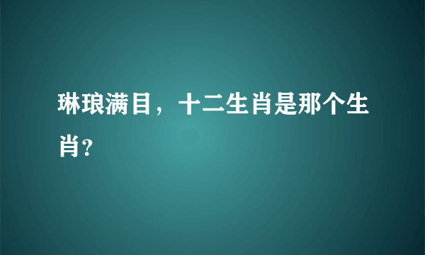 琳琅满目，十二生肖是那个生肖？