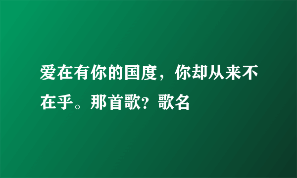 爱在有你的国度，你却从来不在乎。那首歌？歌名