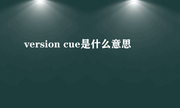 version cue是什么意思