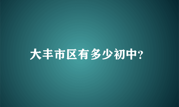 大丰市区有多少初中？