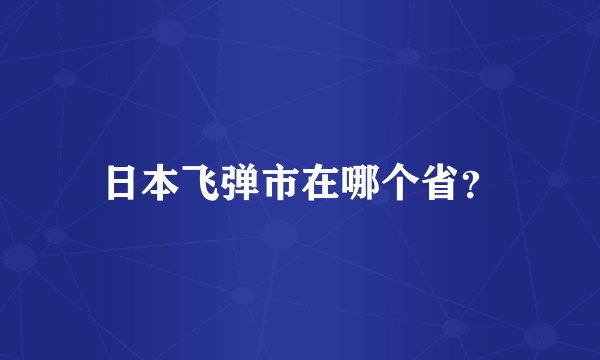 日本飞弹市在哪个省？