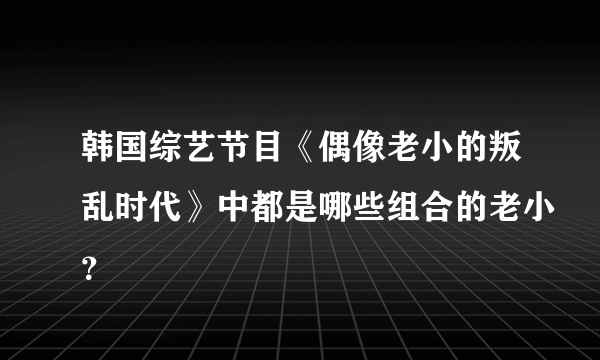 韩国综艺节目《偶像老小的叛乱时代》中都是哪些组合的老小？