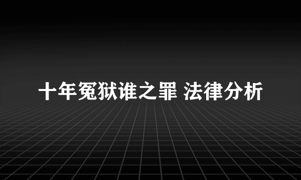 十年冤狱谁之罪 法律分析