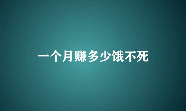 一个月赚多少饿不死