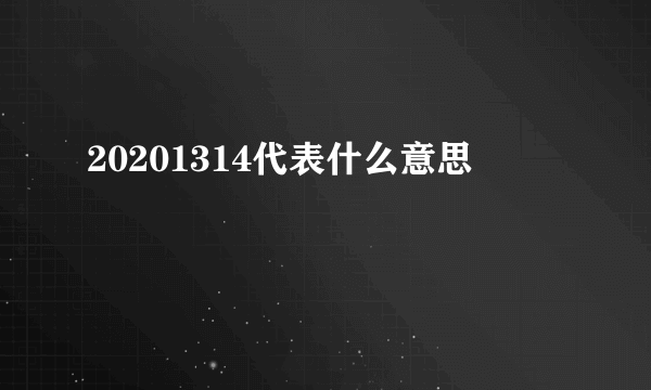 20201314代表什么意思