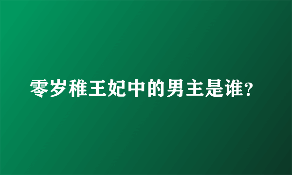 零岁稚王妃中的男主是谁？