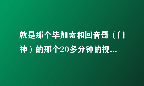 就是那个毕加索和回音哥（门神）的那个20多分钟的视频啊 。。谁下了啊？