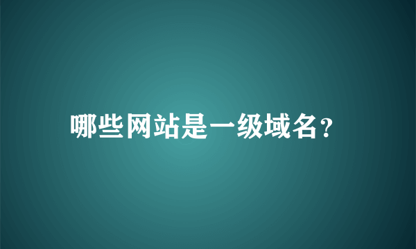 哪些网站是一级域名？