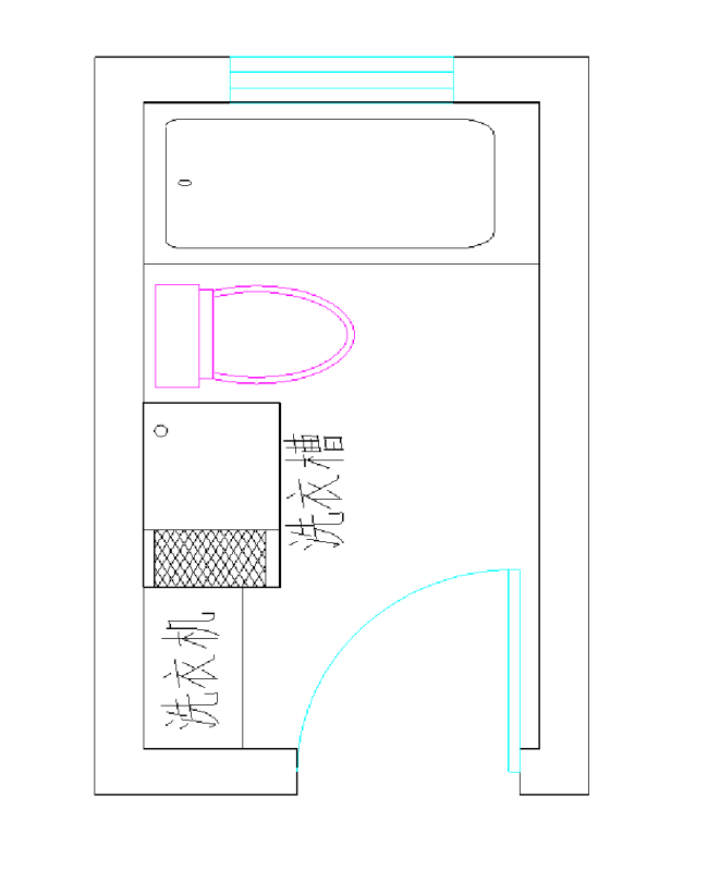 长方形的卫生间不要淋浴,洗衣机加上烘干机怎么摆放？