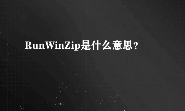 RunWinZip是什么意思？