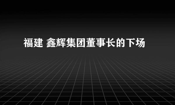 福建 鑫辉集团董事长的下场