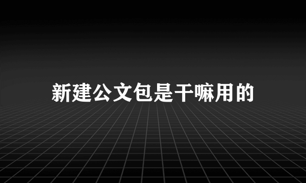 新建公文包是干嘛用的