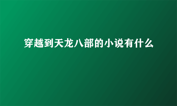 穿越到天龙八部的小说有什么