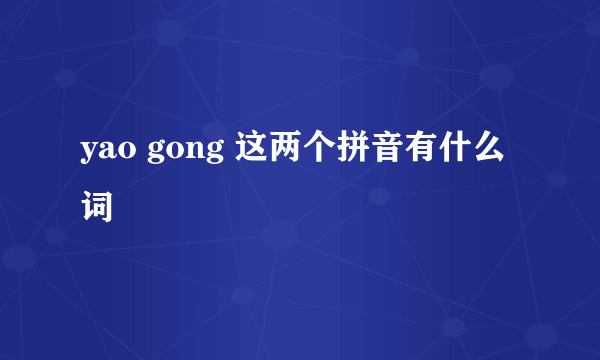 yao gong 这两个拼音有什么词