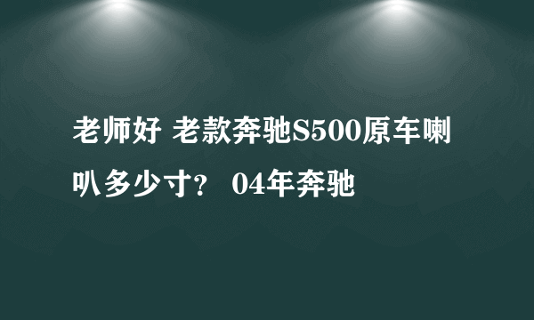 老师好 老款奔驰S500原车喇叭多少寸？ 04年奔驰