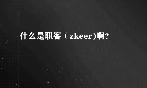 什么是职客（zkeer)啊？