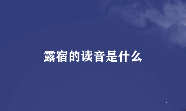 露宿的读音是什么