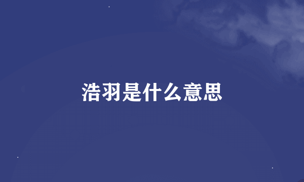 浩羽是什么意思