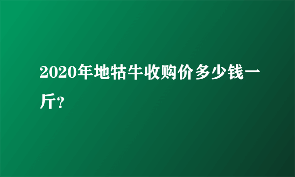 2020年地牯牛收购价多少钱一斤？