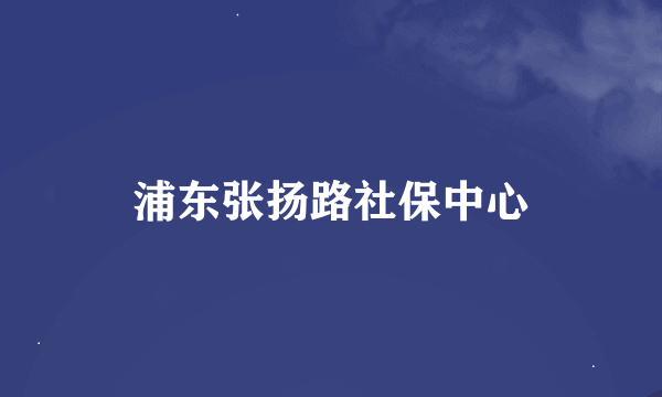 浦东张扬路社保中心