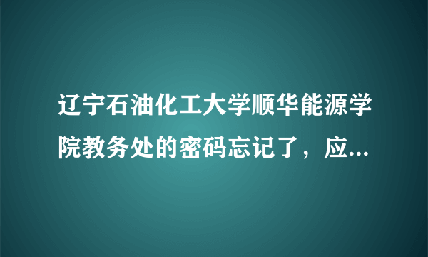 辽宁石油化工大学顺华能源学院教务处的密码忘记了，应该怎么办？