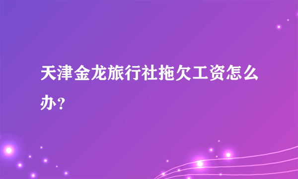 天津金龙旅行社拖欠工资怎么办？