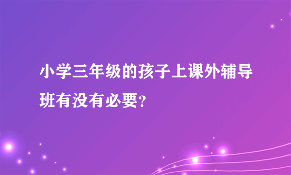 小学三年级的孩子上课外辅导班有没有必要？