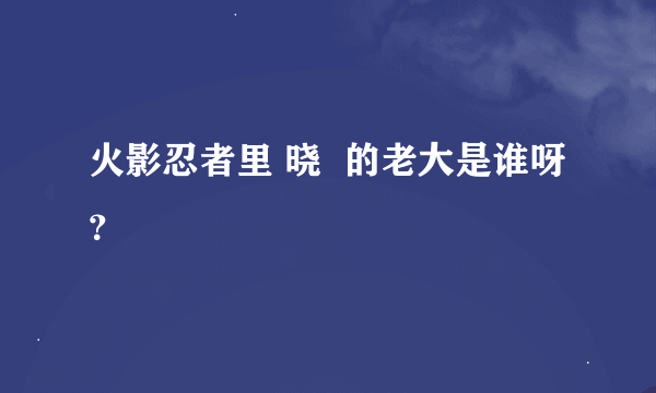 火影忍者里 晓  的老大是谁呀？