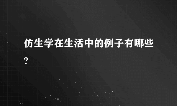 仿生学在生活中的例子有哪些?