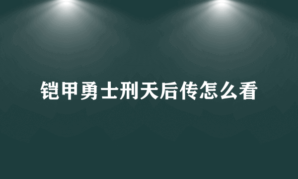 铠甲勇士刑天后传怎么看