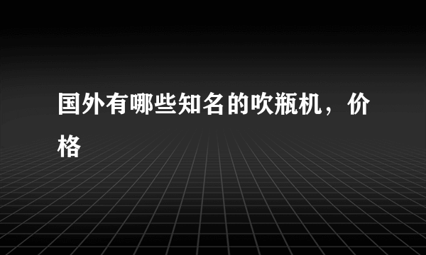 国外有哪些知名的吹瓶机，价格